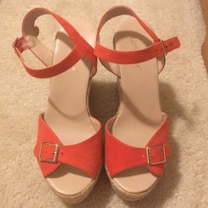 **SOLD** Coral size 7.5 Blakely Limelight wedge sandals